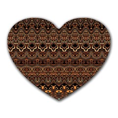 Boho Brown Gold Heart Mousepads by SpinnyChairDesigns