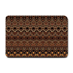 Boho Brown Gold Small Doormat  by SpinnyChairDesigns