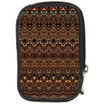 Boho Brown Gold Compact Camera Leather Case Front