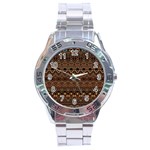 Boho Brown Gold Stainless Steel Analogue Watch Front