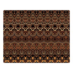 Boho Brown Gold Double Sided Flano Blanket (large)  by SpinnyChairDesigns