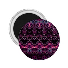 Boho Magenta Black Pattern 2 25  Magnets by SpinnyChairDesigns