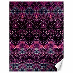 Boho Magenta Black Pattern Canvas 12  X 16  by SpinnyChairDesigns