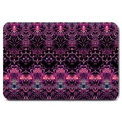 Boho Magenta Black Pattern Large Doormat 