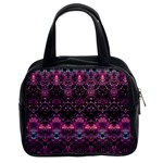 Boho Magenta Black Pattern Classic Handbag (Two Sides) Front