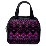 Boho Magenta Black Pattern Classic Handbag (Two Sides) Back