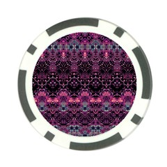 Boho Magenta Black Pattern Poker Chip Card Guard (10 Pack) by SpinnyChairDesigns