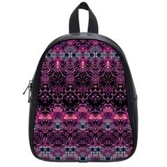 Boho Magenta Black Pattern School Bag (small) by SpinnyChairDesigns