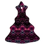 Boho Magenta Black Pattern Ornament (Christmas Tree)  Front