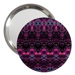 Boho Magenta Black Pattern 3  Handbag Mirrors Front