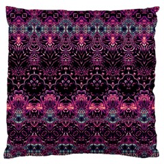 Boho Magenta Black Pattern Standard Flano Cushion Case (one Side)