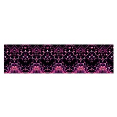 Boho Magenta Black Pattern Satin Scarf (oblong) by SpinnyChairDesigns