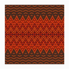 Boho Rust Orange Brown Pattern Medium Glasses Cloth (2 Sides) by SpinnyChairDesigns