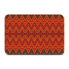 Boho Rust Orange Brown Pattern Plate Mats by SpinnyChairDesigns