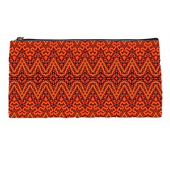 Boho Rust Orange Brown Pattern Pencil Case by SpinnyChairDesigns