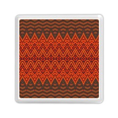 Boho Rust Orange Brown Pattern Memory Card Reader (square)