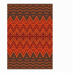 Boho Rust Orange Brown Pattern Small Garden Flag (two Sides) by SpinnyChairDesigns