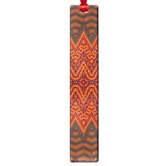 Boho Rust Orange Brown Pattern Large Book Marks by SpinnyChairDesigns