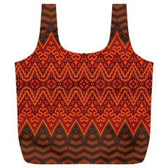 Boho Rust Orange Brown Pattern Full Print Recycle Bag (xl) by SpinnyChairDesigns