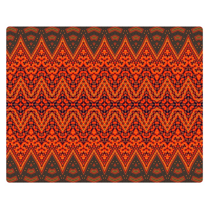 Boho Rust Orange Brown Pattern Double Sided Flano Blanket (Medium) 