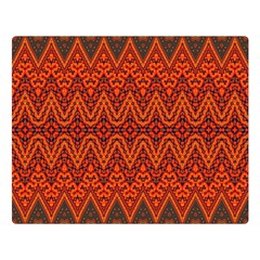 Boho Rust Orange Brown Pattern Double Sided Flano Blanket (large)  by SpinnyChairDesigns