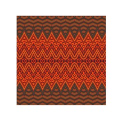 Boho Rust Orange Brown Pattern Small Satin Scarf (square) by SpinnyChairDesigns