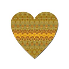 Boho Old Gold Pattern Heart Magnet by SpinnyChairDesigns