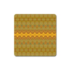 Boho Old Gold Pattern Square Magnet