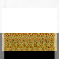 Boho Old Gold Pattern Rectangular Jigsaw Puzzl by SpinnyChairDesigns