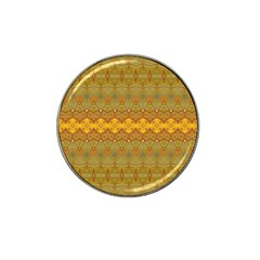 Boho Old Gold Pattern Hat Clip Ball Marker by SpinnyChairDesigns