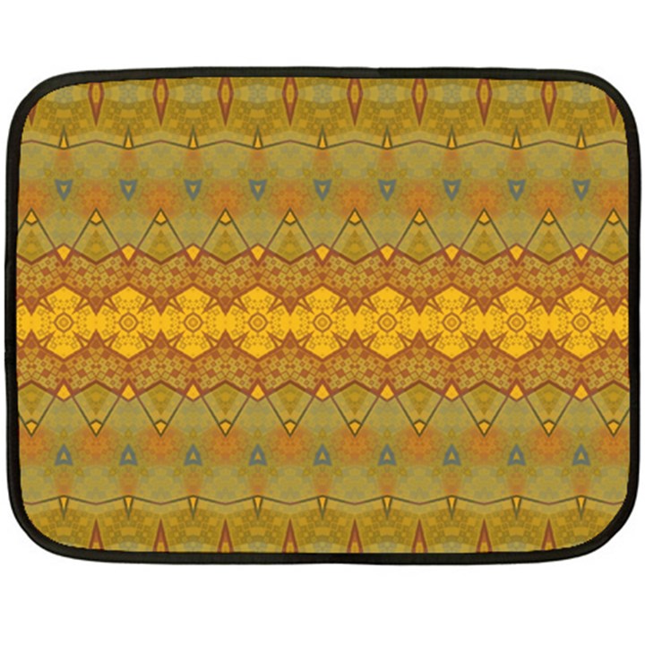 Boho Old Gold Pattern Fleece Blanket (Mini)