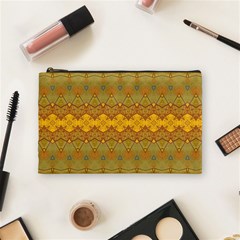 Boho Old Gold Pattern Cosmetic Bag (medium) by SpinnyChairDesigns