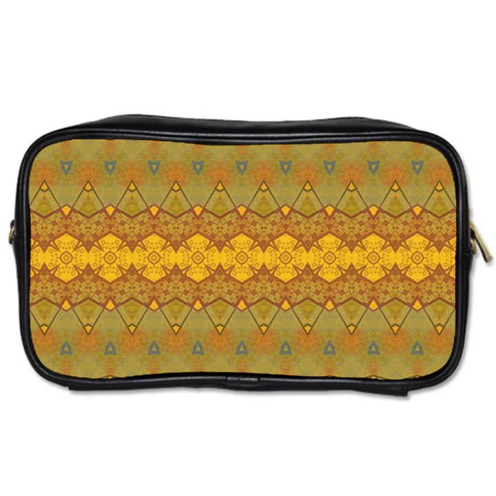 Boho Old Gold Pattern Toiletries Bag (Two Sides)