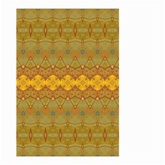 Boho Old Gold Pattern Small Garden Flag (two Sides) by SpinnyChairDesigns