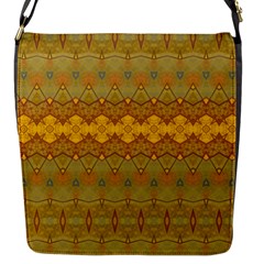 Boho Old Gold Pattern Flap Closure Messenger Bag (S)