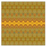 Boho Old Gold Pattern Large Satin Scarf (Square) Front