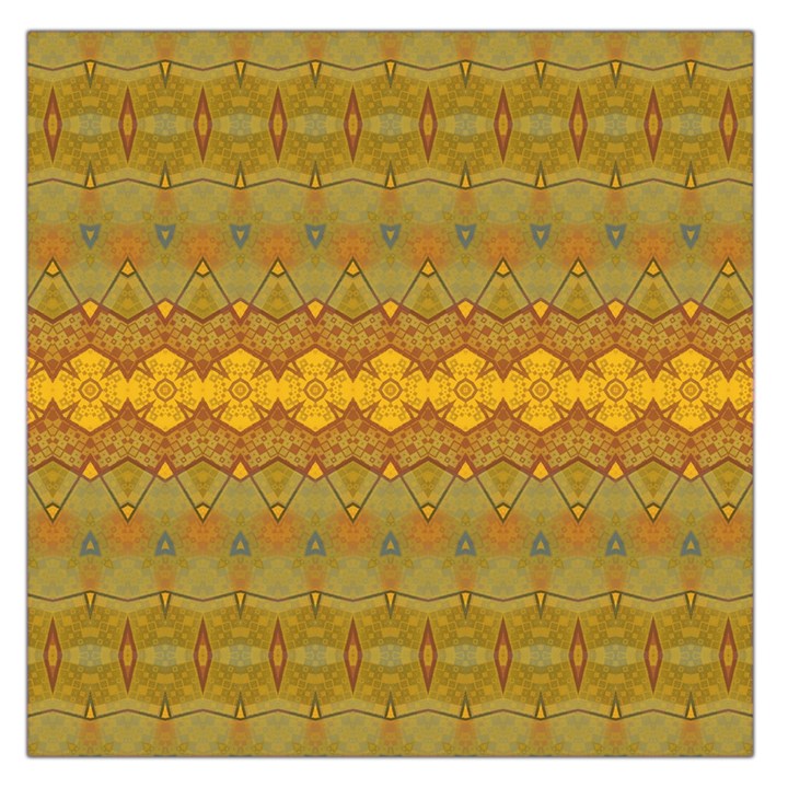 Boho Old Gold Pattern Large Satin Scarf (Square)