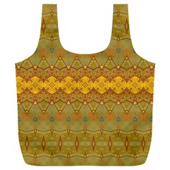 Boho Old Gold Pattern Full Print Recycle Bag (xxl) by SpinnyChairDesigns