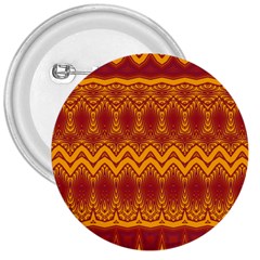 Boho Red Gold Pattern 3  Buttons by SpinnyChairDesigns