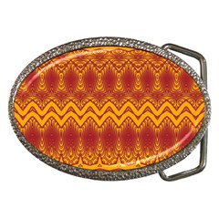 Boho Red Gold Pattern Belt Buckles by SpinnyChairDesigns