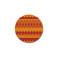 Boho Red Gold Pattern Golf Ball Marker (10 Pack) by SpinnyChairDesigns