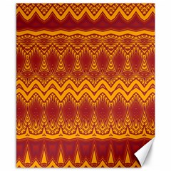 Boho Red Gold Pattern Canvas 8  X 10  by SpinnyChairDesigns