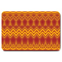 Boho Red Gold Pattern Large Doormat 