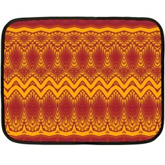 Boho Red Gold Pattern Double Sided Fleece Blanket (mini)  by SpinnyChairDesigns