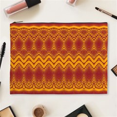 Boho Red Gold Pattern Cosmetic Bag (xl) by SpinnyChairDesigns