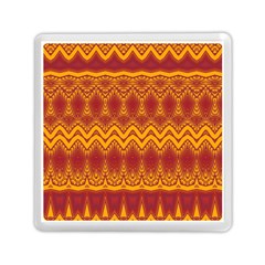 Boho Red Gold Pattern Memory Card Reader (square)