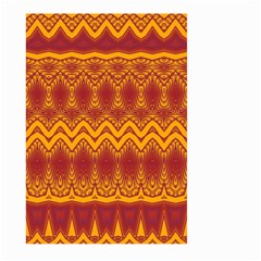 Boho Red Gold Pattern Large Garden Flag (two Sides) by SpinnyChairDesigns