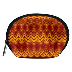 Boho Red Gold Pattern Accessory Pouch (medium)