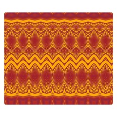 Boho Red Gold Pattern Double Sided Flano Blanket (small)  by SpinnyChairDesigns