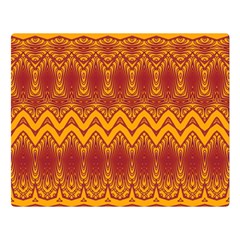 Boho Red Gold Pattern Double Sided Flano Blanket (large)  by SpinnyChairDesigns